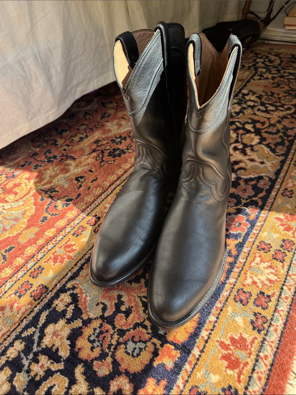 Tecovas Black Leather Western Boots for Men